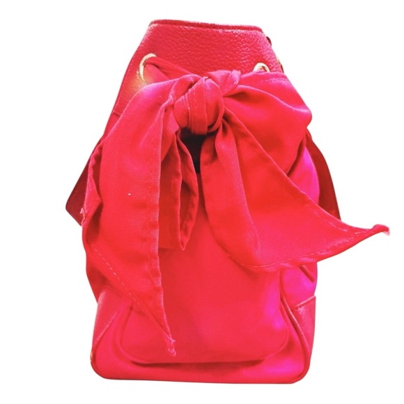 Vintage Juicy Couture Pink Nylon Malibu Daydreamer Studded Bow Bag Satchel - Picture 6 of 16